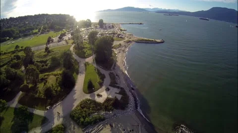 Jericho Beach, Vancouver, Drone Stock Footage