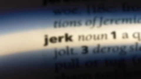 Jerk word in a dictionary. Stock Footage 99561701