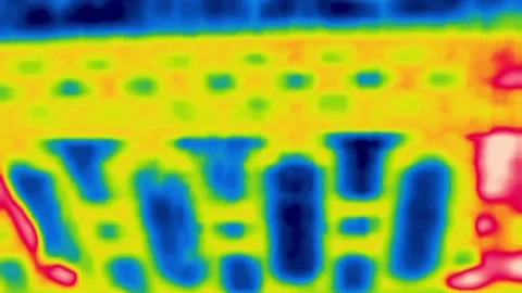 A jerky pattern of red shapes Stockbeeldmateriaal 273849742