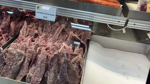 Jerky Section inside Buc-Ee´s Travel Center and Petrol Station in Arizona Vidéo 341695302