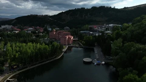 Jermuk city in spring 5 Stock Footage 335832505