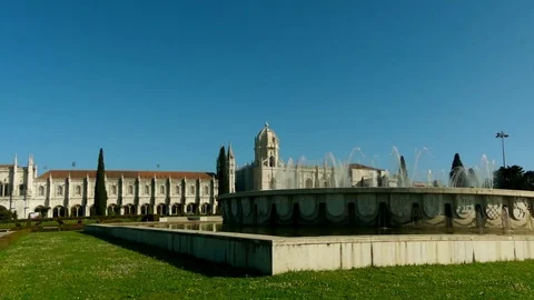 Jeronimos Monastery in Lisbon, Portugal Stock Footage