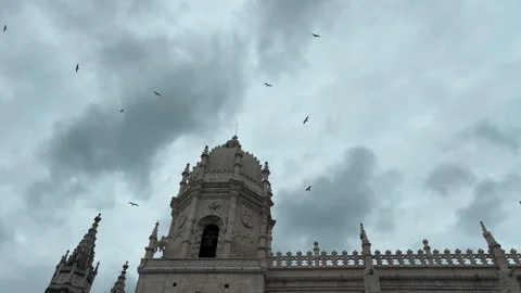 Jerónimos Monastery (Mosteiro dos Jerónimos) - Portuguese Gothic main church and Stock-Footage 303086791