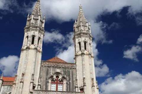 Jeronimos Monastery or Hieronymites Monastery in Belem district of Lisbon, Po Stock Photos