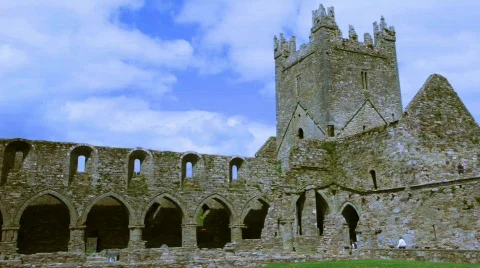 Jerpoint Abbey 2 Stock Footage