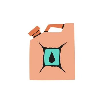 Jerry Can Fuel Canister Flat Color Icon Illustration Stock Illustration