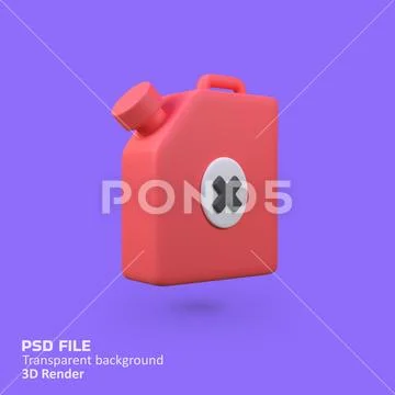Jerry can isolated 3d render icon illustration PSD Template