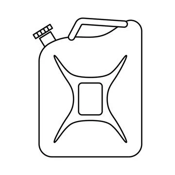 Jerry Can Outline Vector Illustration Stock Illustration