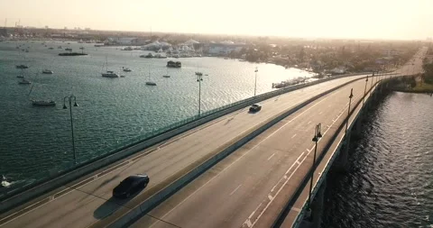 Jerry Thomas Memorial Bridge (Blue Heron Bridge) In West Palm Beach, Florida Stock Footage 266177617