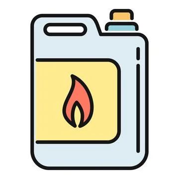 Jerrycan carrying flammable liquid with fire icon Stock Illustration