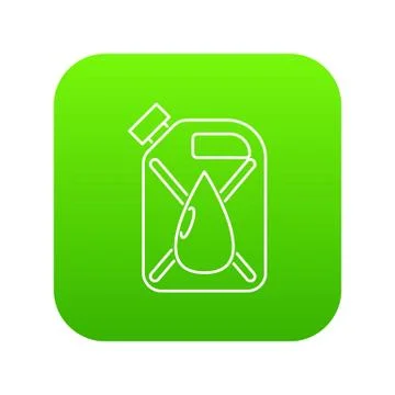 Jerrycan with drop icon green Illustration
