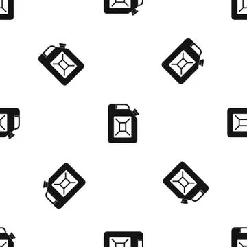 Jerrycan pattern seamless black Stock Illustration