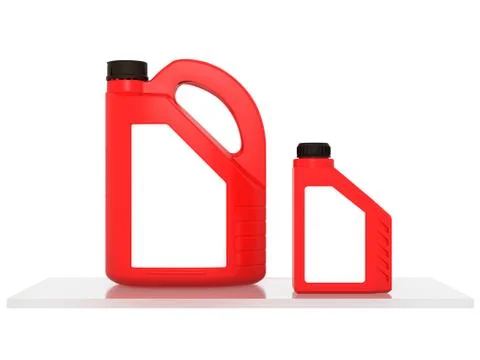 Jerrycans with car engine oil - isolated Stock Illustration