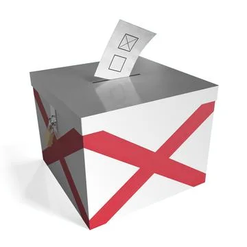 Jersey - ballot box with flag - 3D illustration 스톡 일러스트
