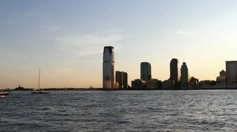 Jersey City sunset view timelapse Stock Footage 11109849