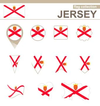 Jersey Flag Collection Stock Illustration