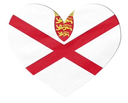 Jersey flag in heart shape expressing patriotism Stock Illustration
