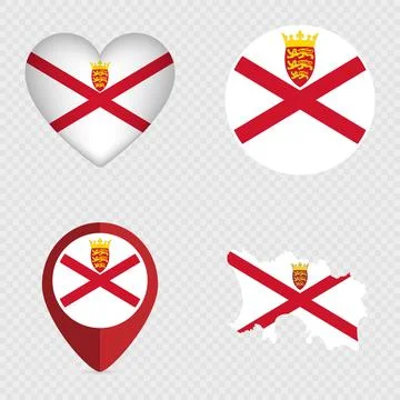 Jersey Flag Icons Pack. Vector illustration. Stock Illustration