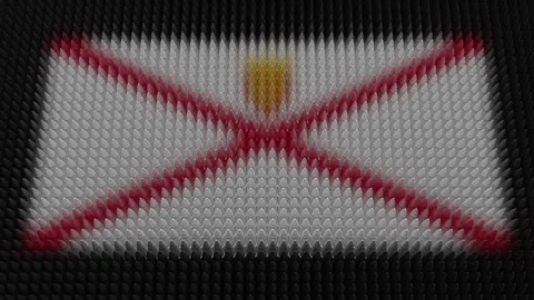 Jersey Flag Light Shining on Scrolling Bullets Stock Footage 306577782