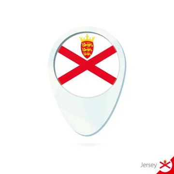 Jersey flag location map pin icon on white background. Stock Illustration