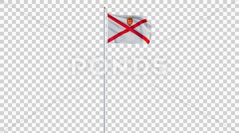 Jersey flag, long shot, isolated with alpha channel Stock Photos