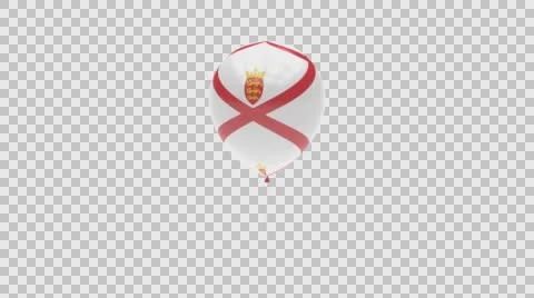 Jersey flag textured balloon rotating Alpha Video stock 61411961