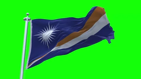 Jersey Flag Waving in Loopable and Textured green screen background Stock Footage 296876335