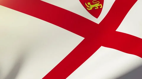 Jersey flag waving in the wind. Looping sun rises style.  Animation loop Stock Footage 48319224