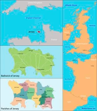 Jersey map Stock Illustration