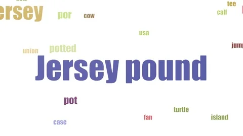 Jersey Pound Word Cloud Animated On White Background Vidéo 107220497