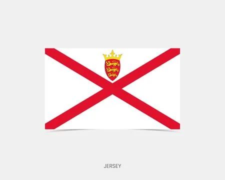 Jersey Rectangle flag icon with shadow. Illustrazione stock