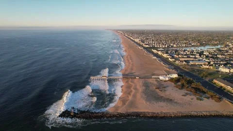 Jersey Shore Pier along the Belmar coastline Stock Footage 241028053