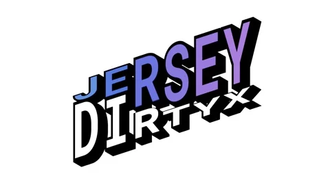 JERSEY vs DIRTYX, 3D Text Animation in Isometric View with Opposite Word Motion Stock Footage 314263596