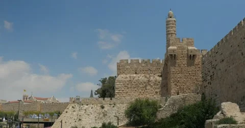Jerusalem 4K David tower City walls 24P Vídeo Stock 40714800