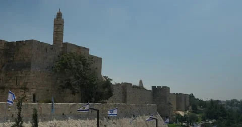 Jerusalem 4K David tower pan  24P 動画素材 40756272