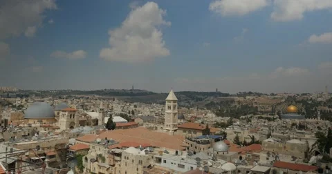 Jerusalem 4K Old city Panoramic wide view 24P Stock Footage 40889553