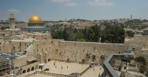 Jerusalem 4K Wailing wall top view 24P 스톡 동영상 41039660