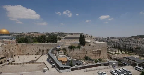 Jerusalem 4K Wailing wall wide view pan 24P 스톡 동영상 41116607