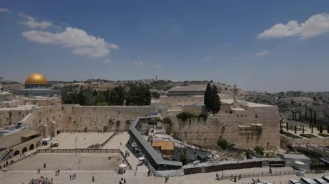 Jerusalem 4K Wailing wall wide view pan 25P 스톡 동영상 41125652