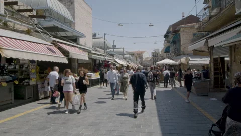 Jerusalem in 6K Time Lapse - Mahane Yehuda Market/ commercial license granted Stock Footage 241825562