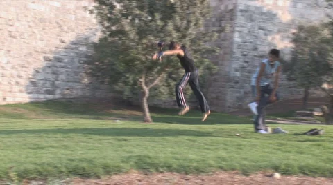 Jerusalem acrobat Stock Footage 3739580