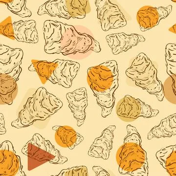 Jerusalem artichoke hand drawing pattern seamless. root vegetable background Stock Illustration