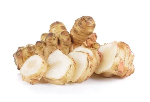 Jerusalem artichoke on white background Stock Photos
