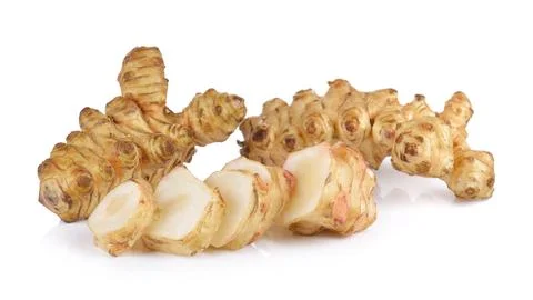 Jerusalem artichoke on white background Stock Photos