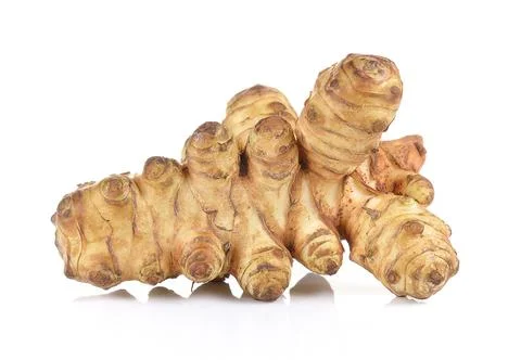Jerusalem artichoke on white background Stock Photos