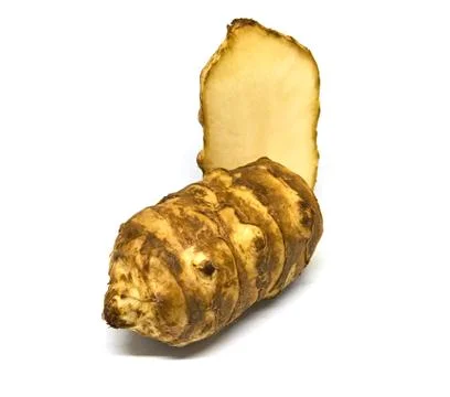 Jerusalem artichoke with white Stock Photos