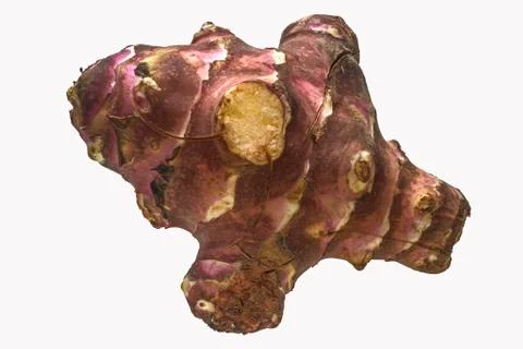 A Jerusalem artichoke on a white surface 스톡 사진