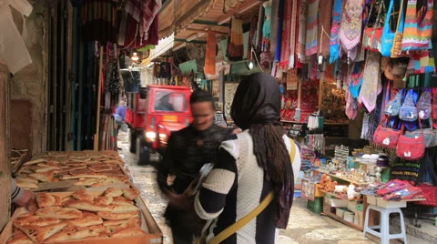Jerusalem Bazaar time lapse. Stock Footage 59959965