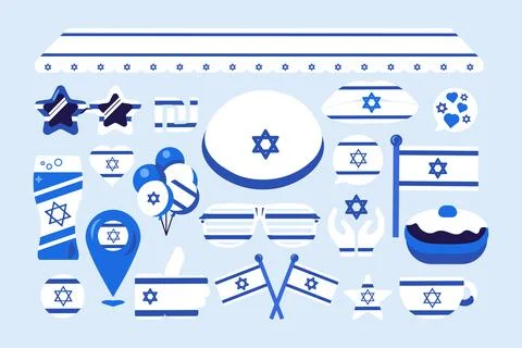 Jerusalem Believer Holiday Flag Elements Kit Illustrazione stock