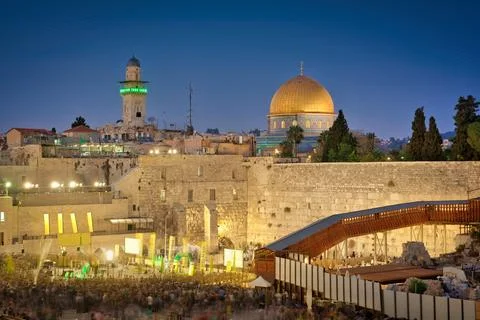Jerusalem &amp; Blue Hour Foto stock
